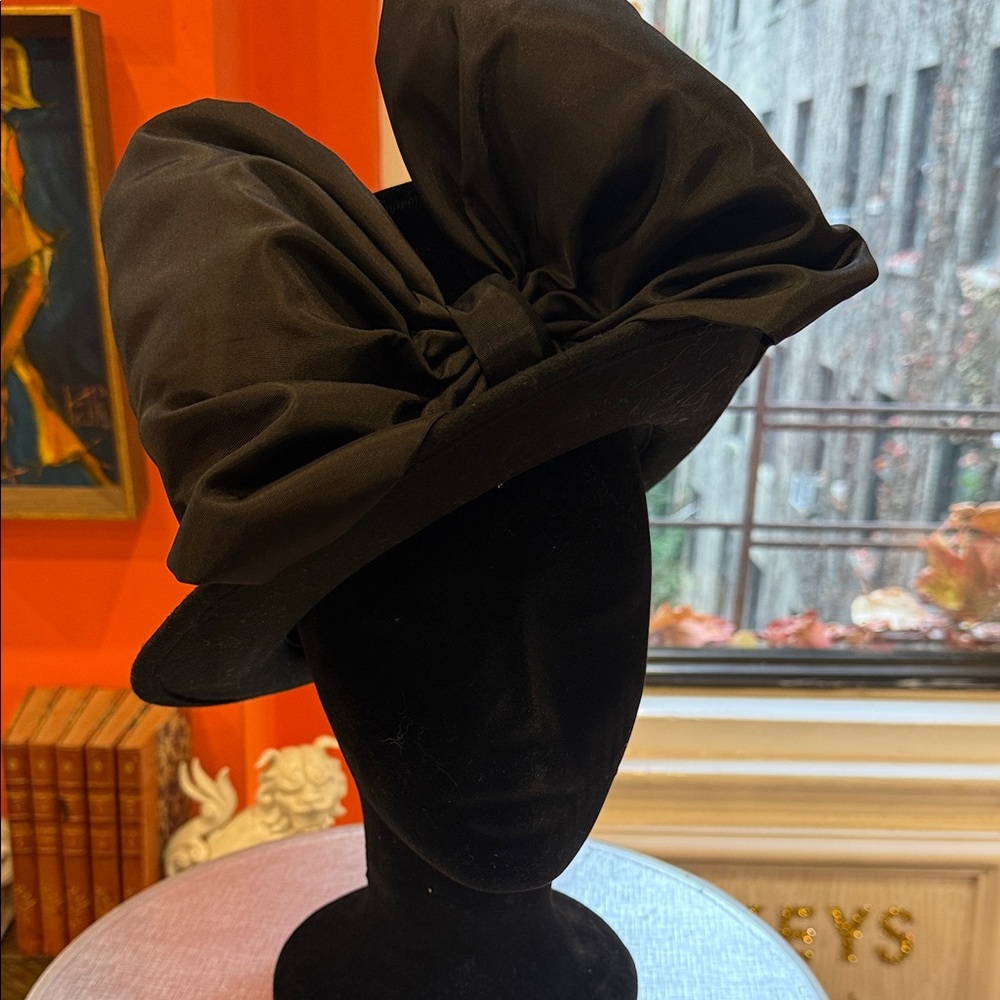 Elegant Black Bow Women's Hat - Picture 2 of 6